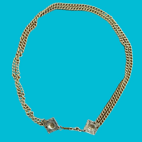 LION HEAD‎ VINTAGE GOLD DOUBLE STRAP BELT main image 7